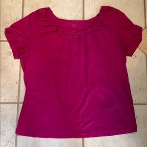 a.n.a. Deep Pink Rosy Pleat Tee
